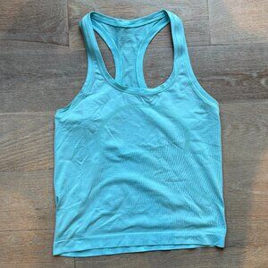 Lululemon Swiftly Tech Racerback Tank Top 2.0 Waist Length, Size 4, Turquoise